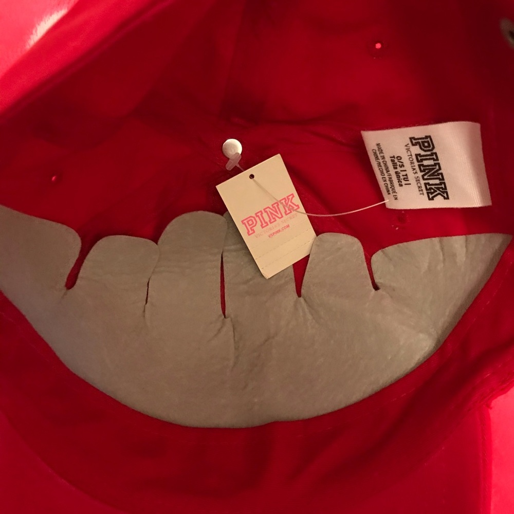 NEW💕VS PINK RED “P” MONOGRAM Baseball Hat Cap - Picture 8 of 9